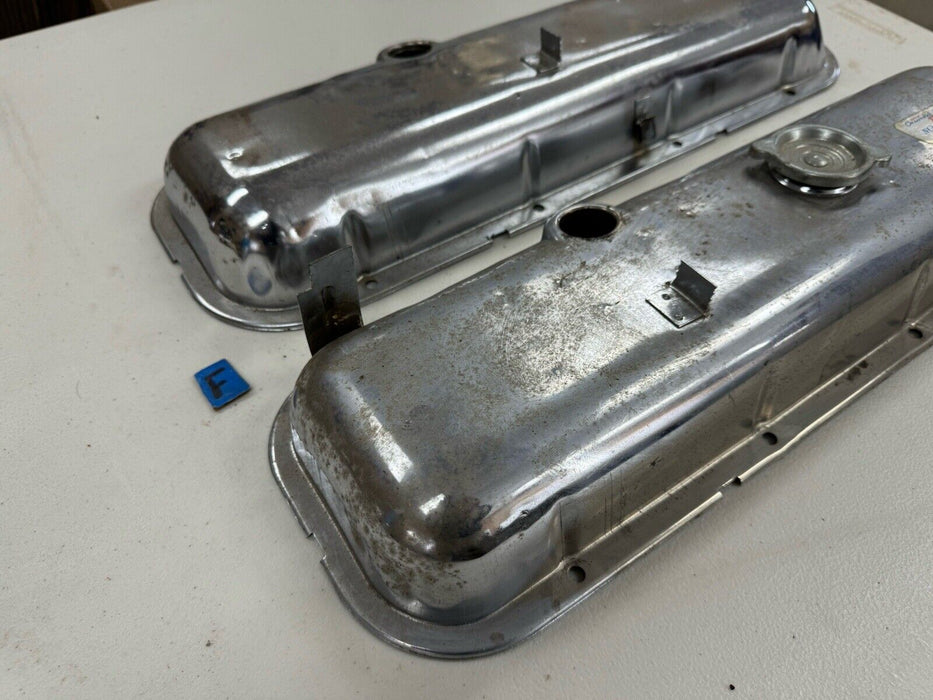 1965-1974 Corvette C3 GM 427 Big Block BBC Valve Covers Chrome Pair OEM #3274E