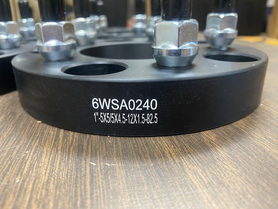 5x5 to 5x4.5 Bolt Pattern 1” Wheel Spacers Aluminum 12x1.5 82.5mm Set 4 #3050E