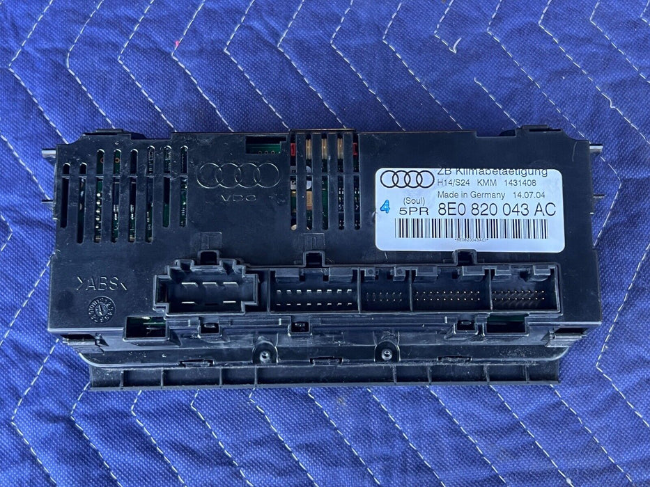 2003-2009 Audi S4 B6 B7 8E Temp A/C Climate Control Console 8E0820043 OEM #641EM