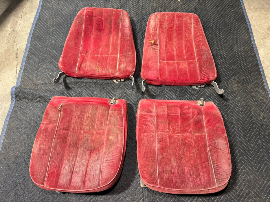 1968-1969 Corvette C3 Front Seat Pair Red w/Tracks & Frame Left Right OEM #3213E