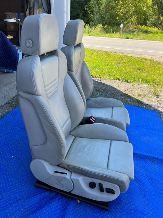 2003-2009 Audi S4 B6 B7 8E Pair Front Recaro White Leather Sport Seats OEM#691EM