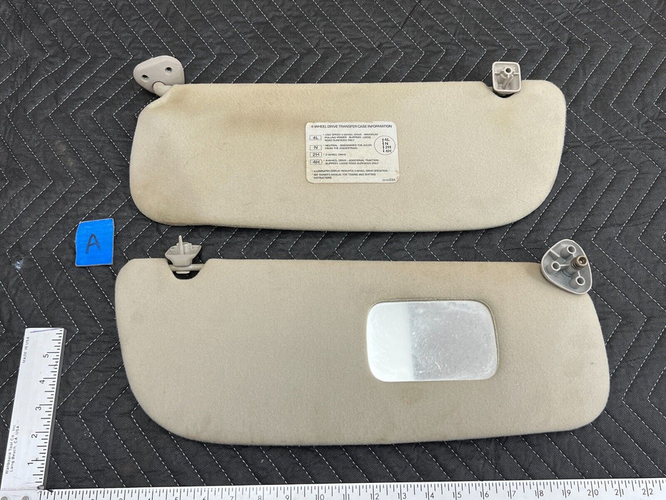 1998-2001 Dodge Ram 1500 Pair of Left & Right Tan Shade Sun Visor OEM #723EM