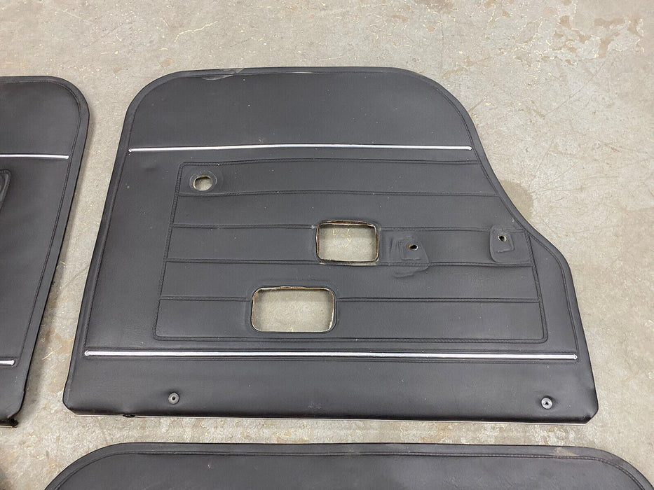 1969-1974 Volvo 144 145 Black Door Card Set of 4 Late Model Trim OEM #2473E