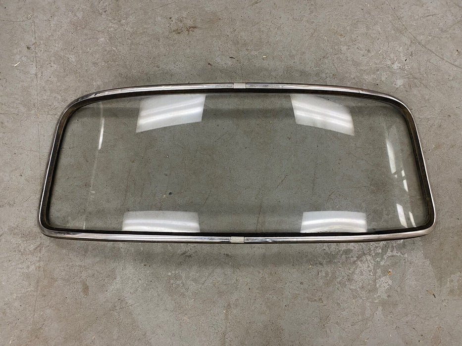 Vintage Volvo Auto Car Front Windshield Glass & Chrome Trim 44” X 17” OEM #1248E