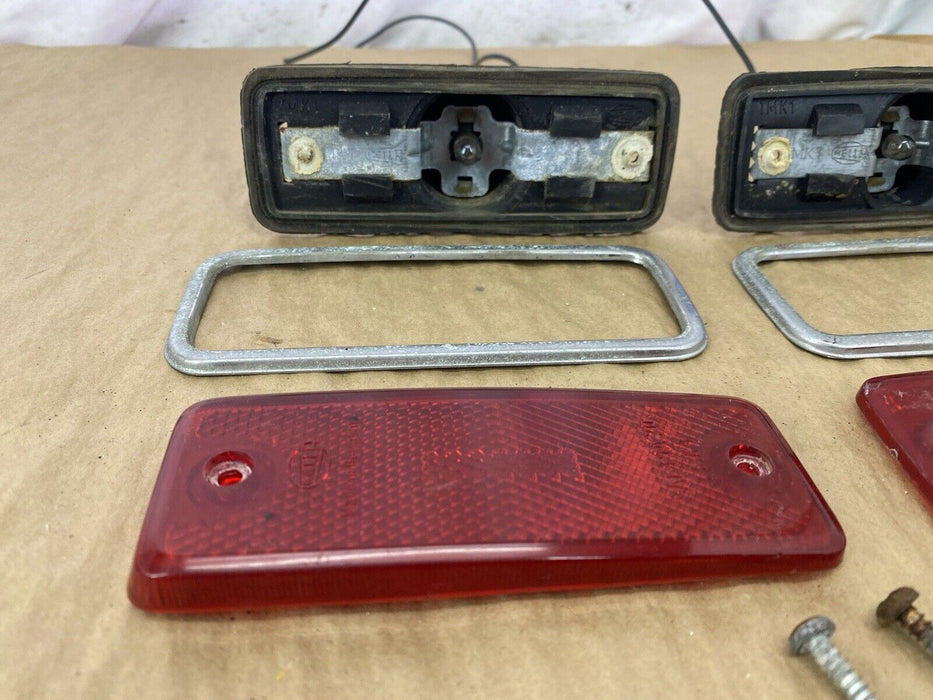 1969-1974 Volvo 144 145 Rear Side Quarter Marker Lights Pair Red OEM #2474E