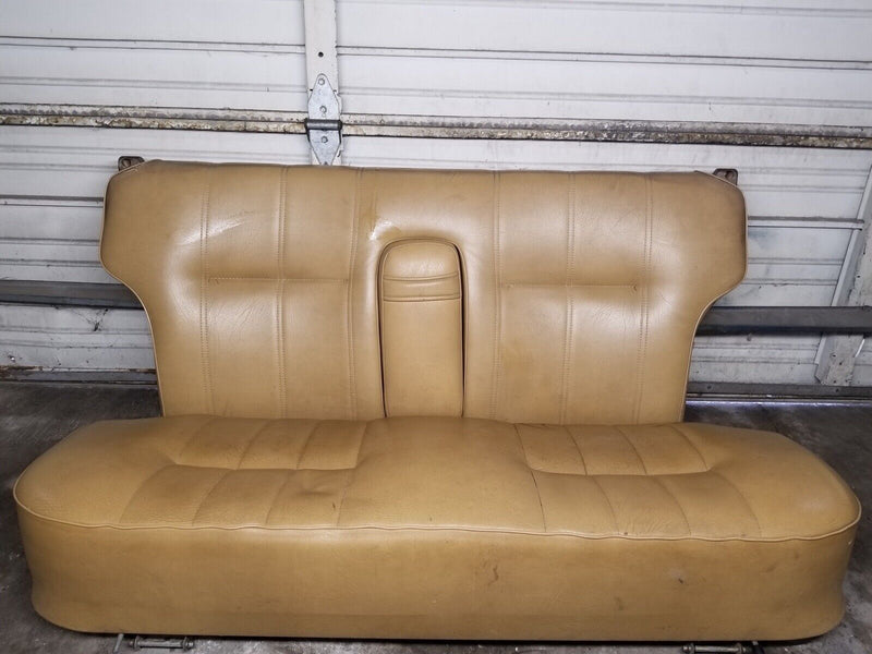 Volvo 240 245 Rear Vinyl Tan Seat Bench Upper & Lower Cushion & Armrest #2657E