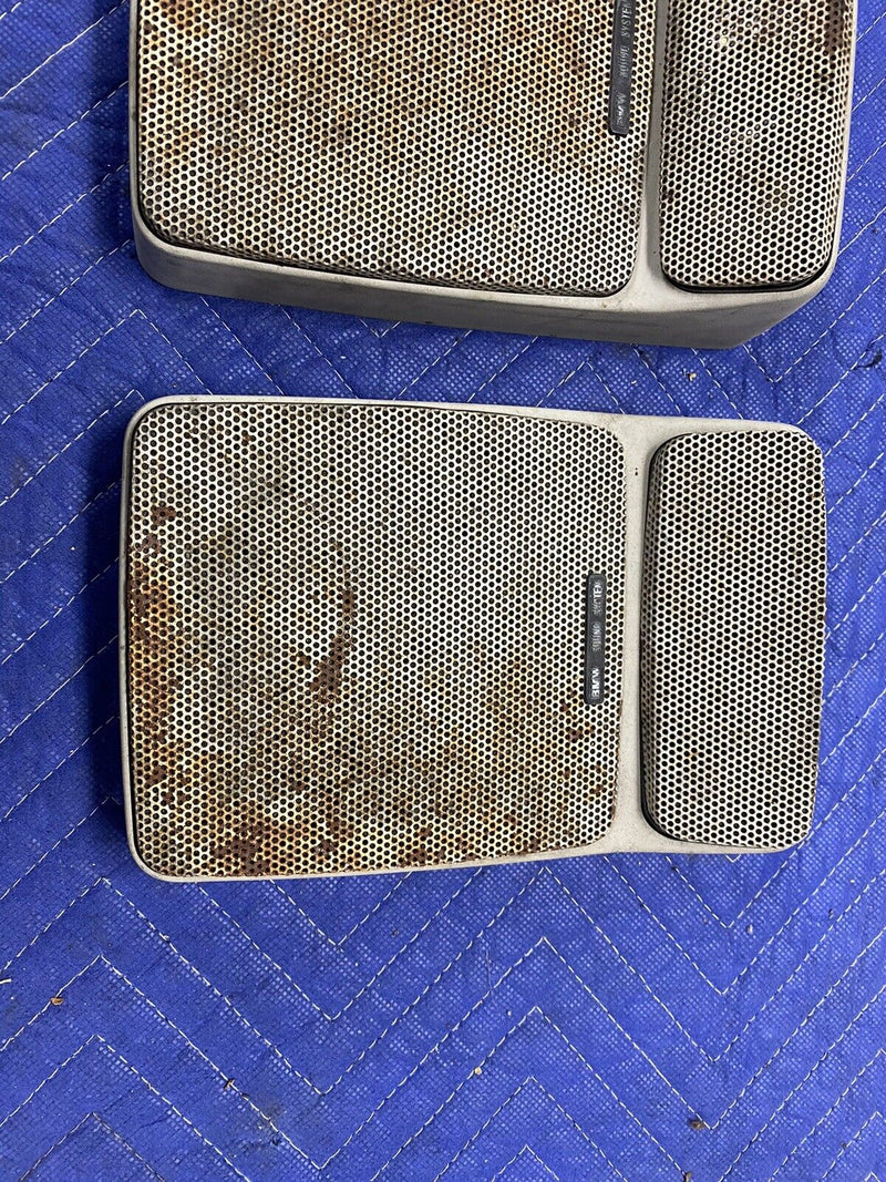 BMW E30 E23 E24 E28 OEM Premium Sound Rear Deck Speakers Beige Pair Case #3059E
