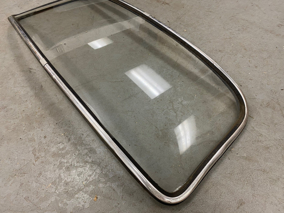 Vintage Volvo Auto Car Front Windshield Glass & Chrome Trim 44” X 17” OEM #1248E