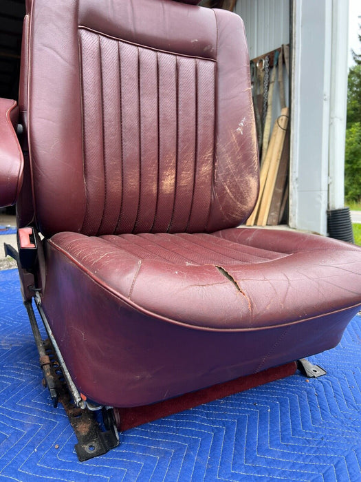 1979-1985 Mercedes 300SD W126 Front Leather Bucket Seats w/ Arm Rests OEM #320EM