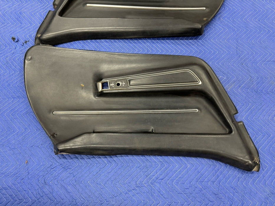 1968-1977 Corvette C3 Left & Right Black Door Card Panel Power w/Trim OEM #3226E