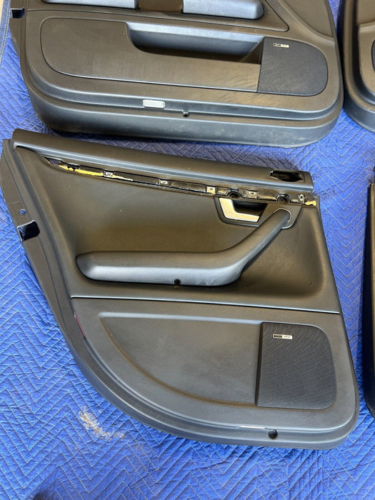 2003-2009 Audi S4 B6 B7 8E Set of 4 Door Card Black Leather Panels OEM #544EM