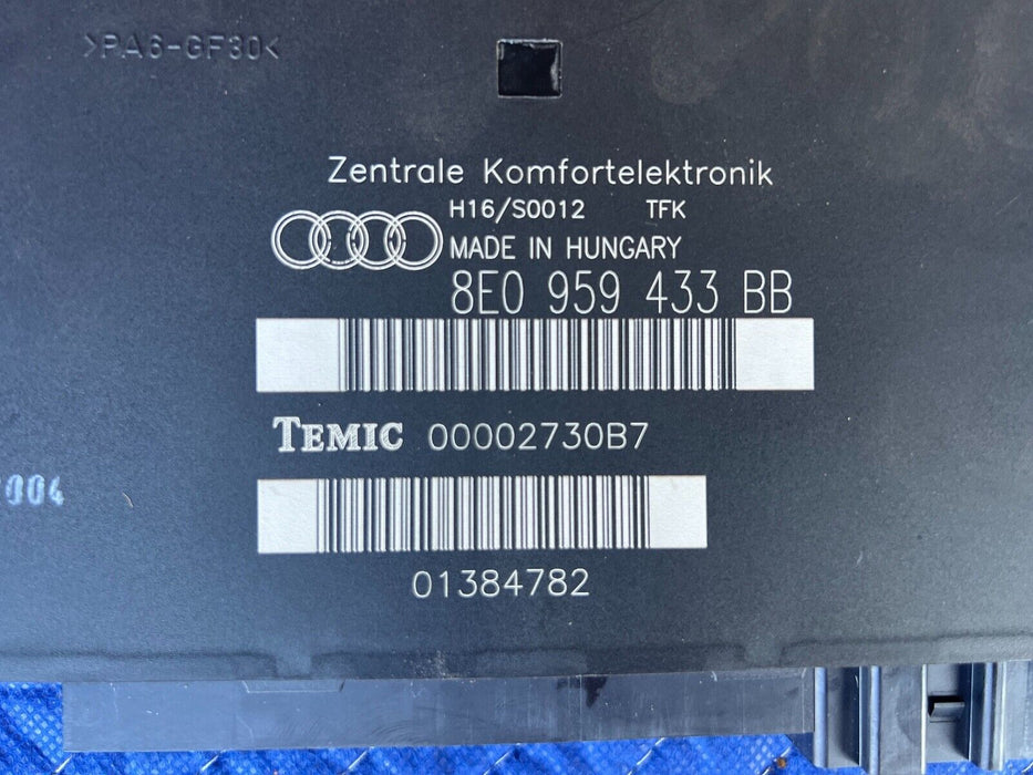 2003-2009 Audi S4 B6 B7 8E Body Comfort Control Module 8E0959433BB OEM #590EM