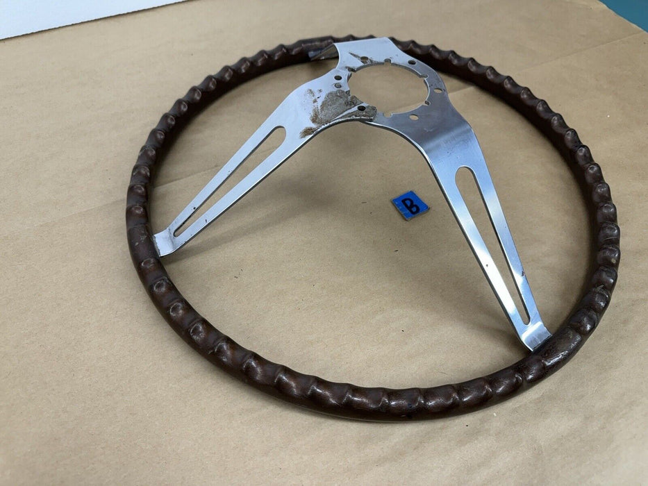 1963-1968 Corvette C2 C3 Walnut Wood Steering Wheel 3 Spoke OEM *NICE* #3237E