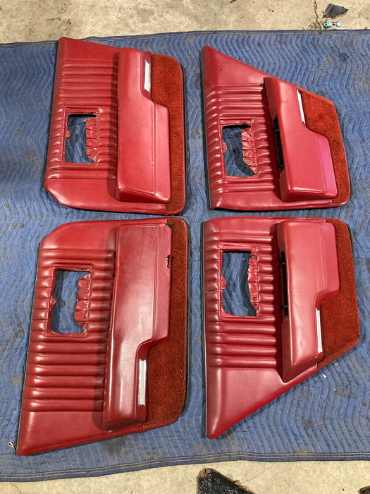 1976-1979 Cadillac Seville Door Card Set Of 4 Red Front Rear Leather OEM #1752M