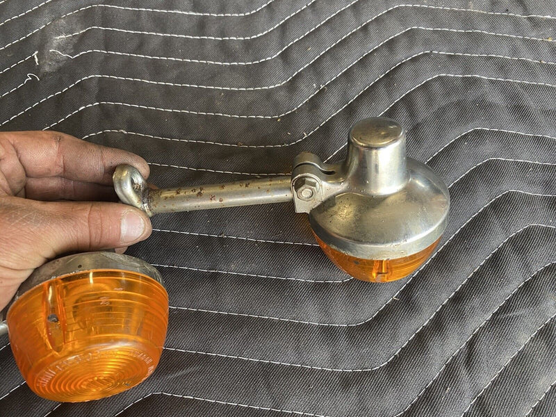 1974 Honda CB360 CB360T Rear Turn Signal Pair L & R Amber Motorcycle #3032E