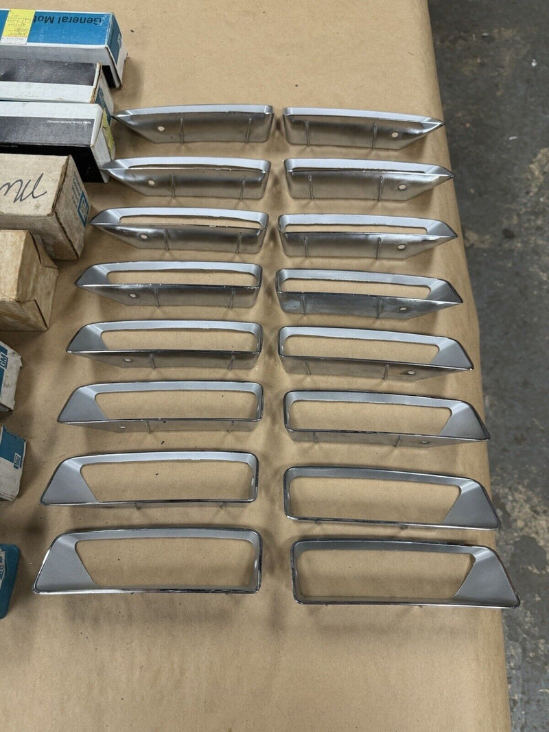 1969 Corvette C3 Front Fender Louver Trim Set of 8 NOS GM Conv Coupe OEM #3252E