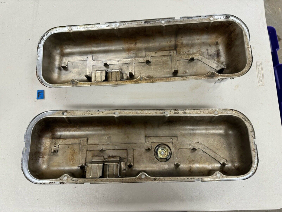 1965-1974 Corvette C3 GM 427 Big Block BBC Valve Covers Chrome Pair OEM #3274E