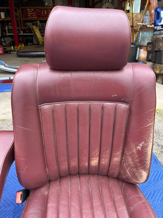 1979-1985 Mercedes 300SD W126 Front Leather Bucket Seats w/ Arm Rests OEM #320EM