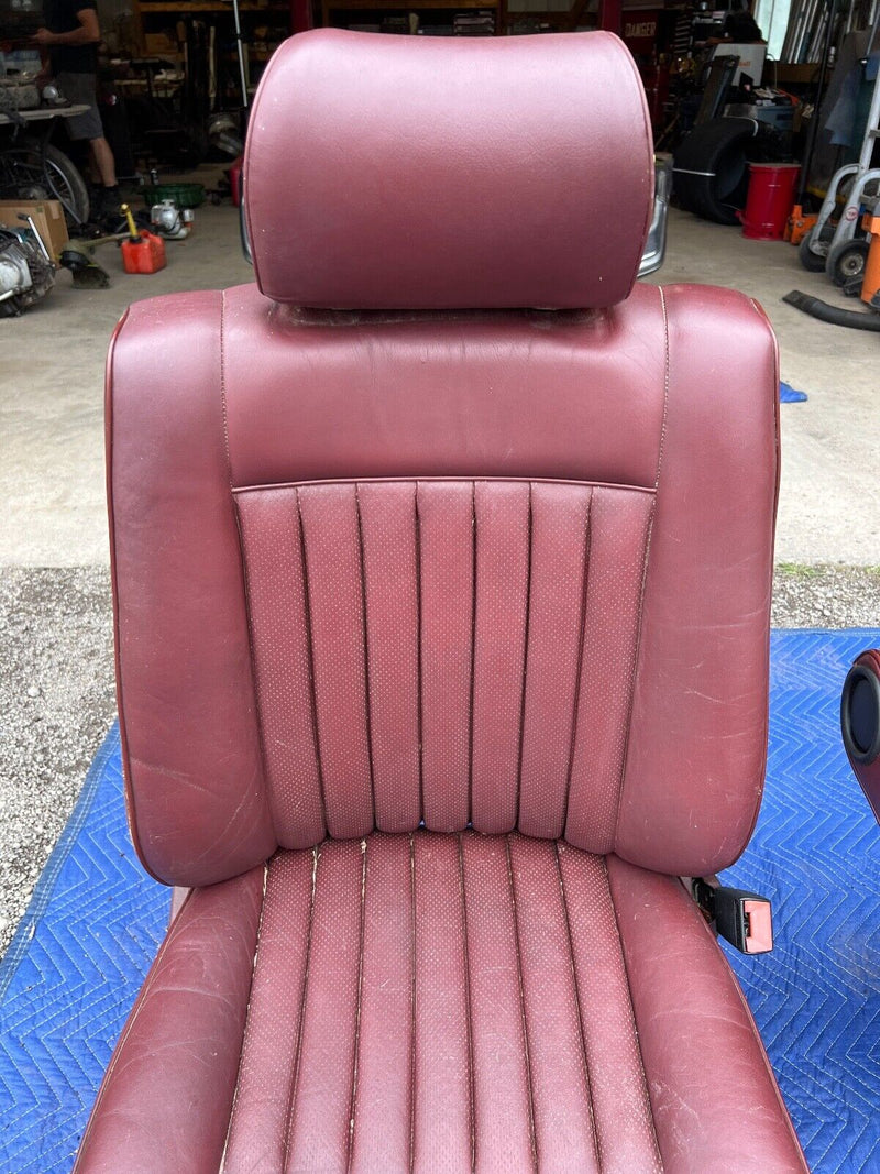 1979-1985 Mercedes 300SD W126 Front Leather Bucket Seats w/ Arm Rests OEM #320EM