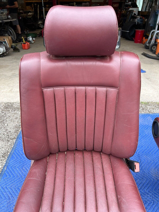 1979-1985 Mercedes 300SD W126 Front Leather Bucket Seats w/ Arm Rests OEM #320EM