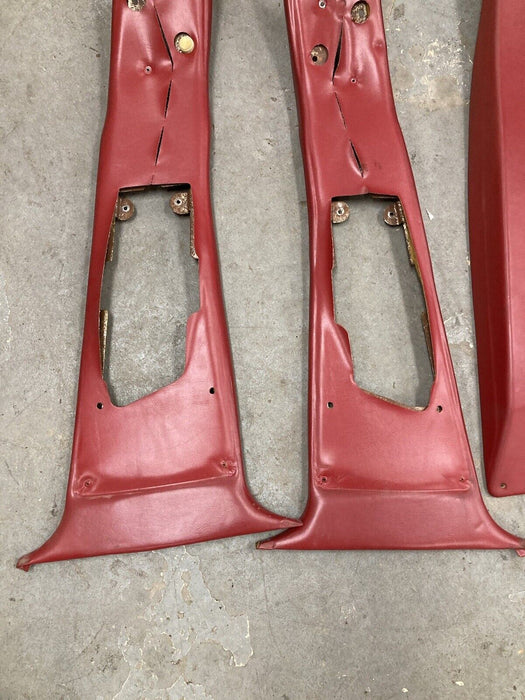 1976-1979 Cadillac Seville B Pillar Trim Upper Lower Left Right Red OEM #1821M