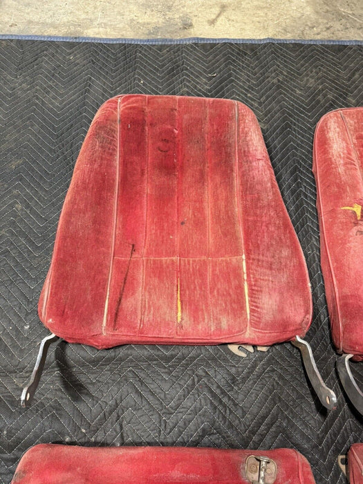 1968-1969 Corvette C3 Front Seat Pair Red w/Tracks & Frame Left Right OEM #3213E