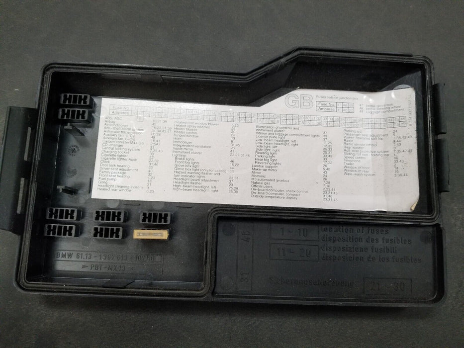 92-99 BMW M3 E36 Fuse Box Lid OEM 1387613 #199AN