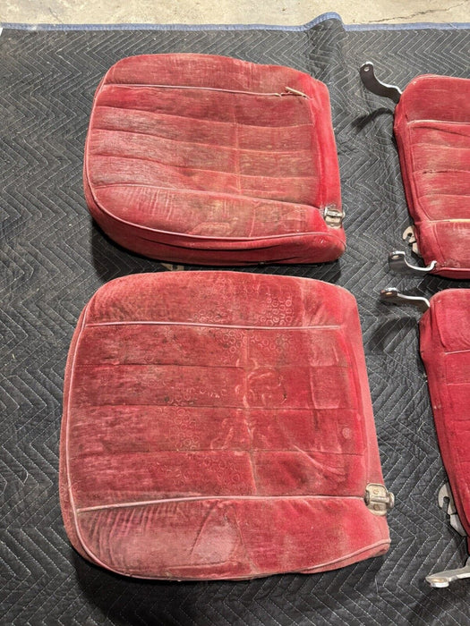 1968-1969 Corvette C3 Front Seat Pair Red w/Tracks & Frame Left Right OEM #3213E