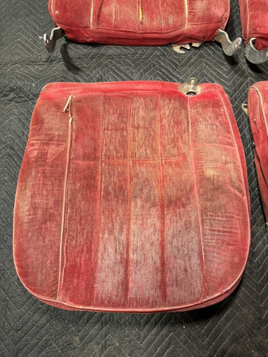 1968-1969 Corvette C3 Front Seat Pair Red w/Tracks & Frame Left Right OEM #3213E