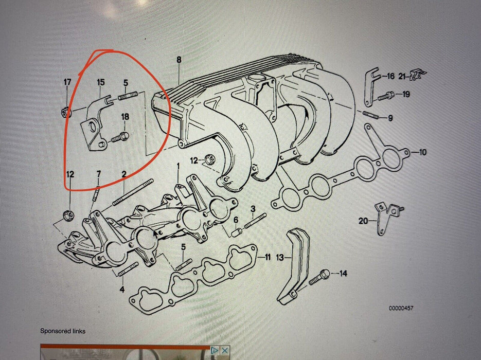 89-96 BMW E36 E30 318i 318ti 318is Intake Manifold Bracket 11611721762 #1006E