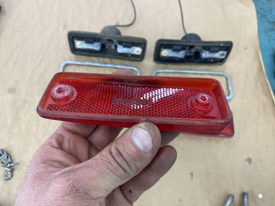 1969-1974 Volvo 144 145 Rear Side Quarter Marker Lights Pair Red OEM #2474E