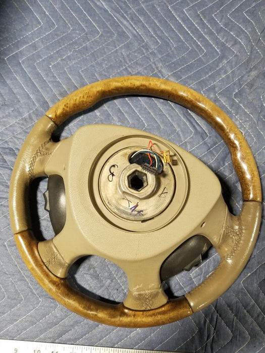 2002-2008 Jaguar X-Type 2.5L X400 Steering Wheel w/Switches Tan Wood OEM #1947E