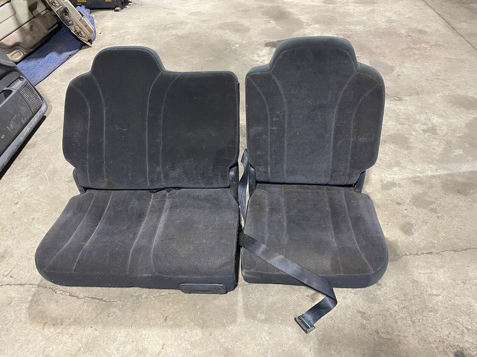 2001-2004 Dodge Dakota Crew Cab Dark Gray Cloth Rear Seat Set OEM 60/40 #2471E