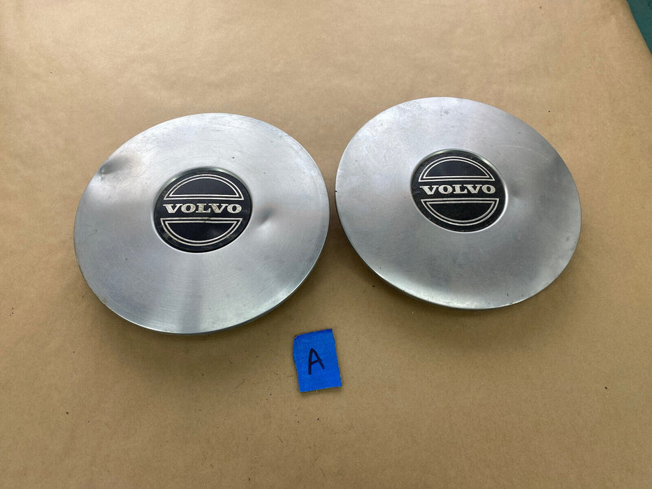 Volvo 740 Hub Cap Center Caps 1325908 OEM 9 5/8” Diameter Pair #2708E