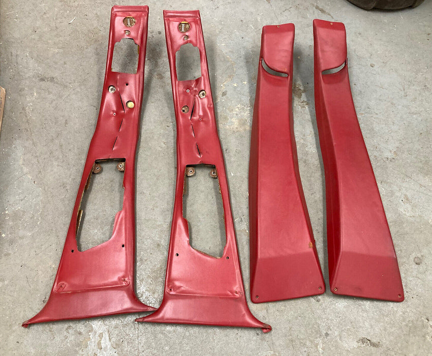 1976-1979 Cadillac Seville B Pillar Trim Upper Lower Left Right Red OEM #1821M