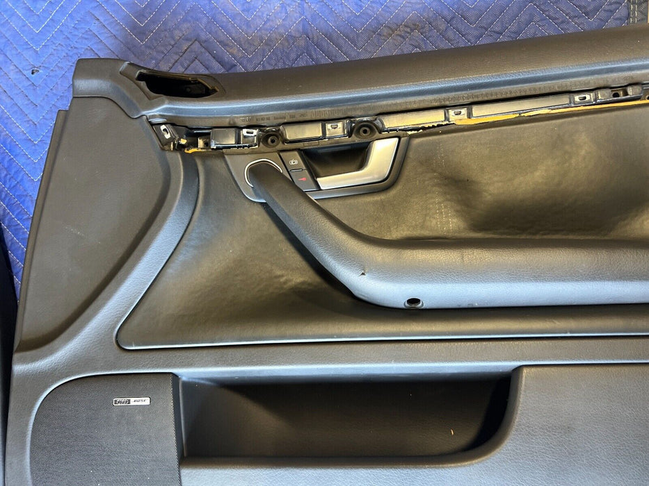 2003-2009 Audi S4 B6 B7 8E Set of 4 Door Card Black Leather Panels OEM #544EM