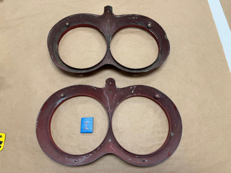 1961-1962 Corvette Left & Right Headlight Bezel Pair Metal 3779239 OEM #3218E