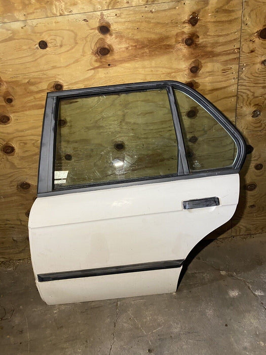 84-91 BMW Sedan Driver Rear Door White Complete OEM 318i 325i 325ix E30 #806E