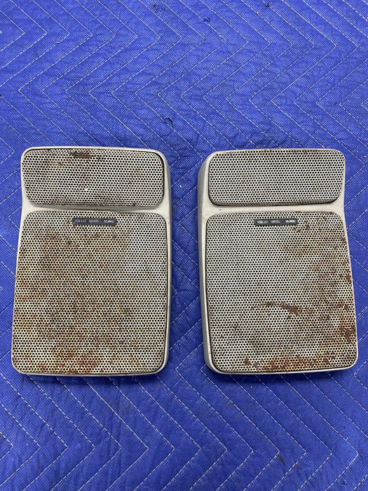 BMW E30 E23 E24 E28 OEM Premium Sound Rear Deck Speakers Beige Pair Case #3059E