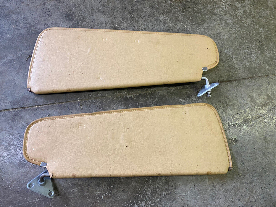 1981-93 Dodge Ram D150 D250 D350 Truck Left Right Sun Visor Set Tan OEM #117E