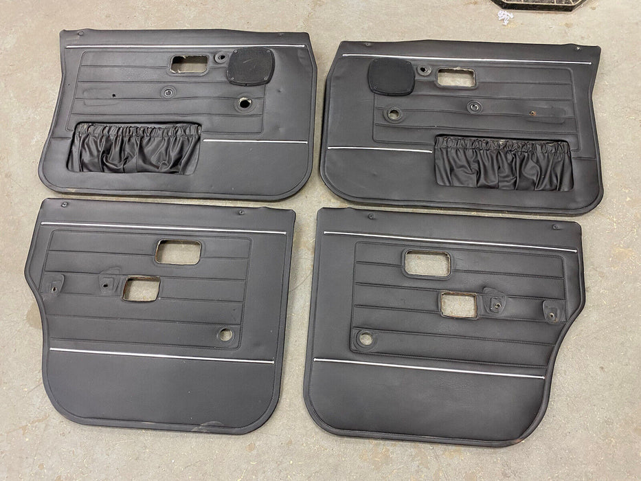 1969-1974 Volvo 144 145 Black Door Card Set of 4 Late Model Trim OEM #2473E