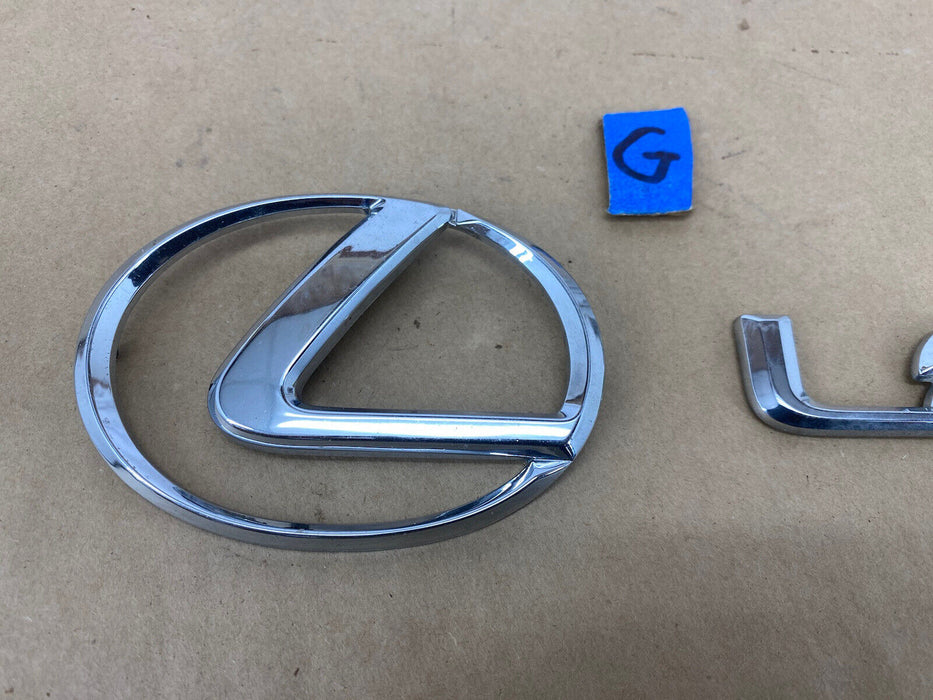 1997-2001 Lexus ES300 Rear Trunk Deck Lid Emblem Pair Logo Chrome OEM #2416E