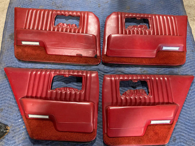 1976-1979 Cadillac Seville Door Card Set Of 4 Red Front Rear Leather OEM #1752M