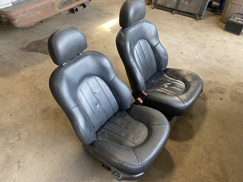 2001-2004 Chrysler 300M RH & LH Front Black Leather Power Bucket Seats OEM #56MC