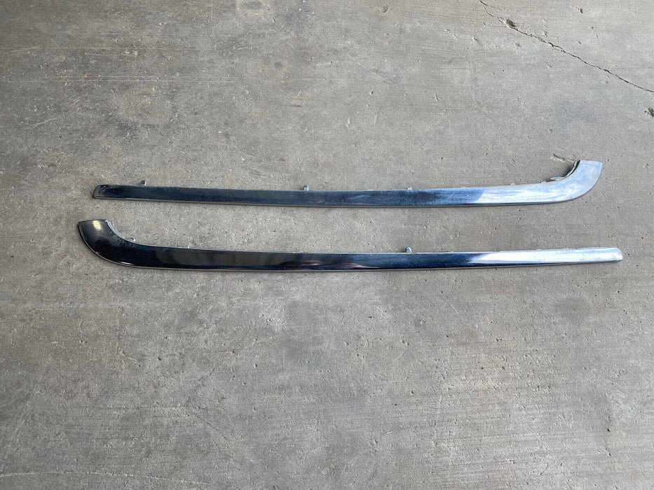 1986-1994 BMW 7 Series E32 Rear Bumper L & R Chrome Corner Trim Upper OEM #2938E