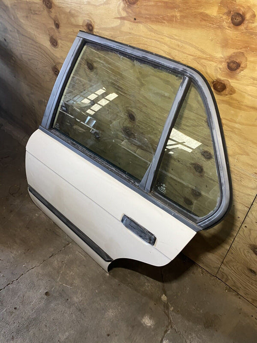 84-91 BMW Sedan Driver Rear Door White Complete OEM 318i 325i 325ix E30 #806E