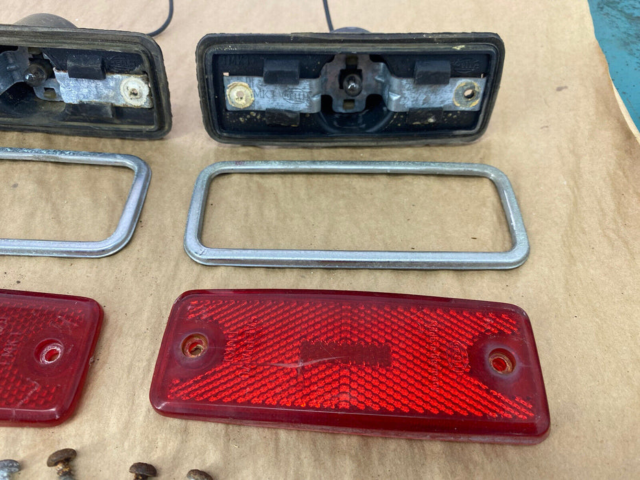 1969-1974 Volvo 144 145 Rear Side Quarter Marker Lights Pair Red OEM #2474E