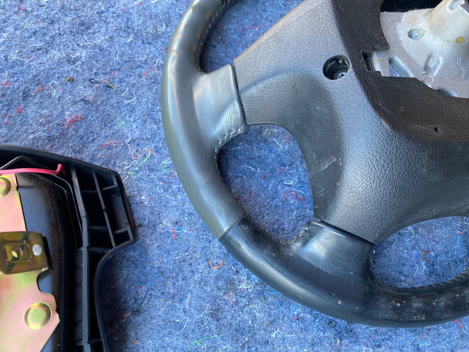 99-01 ISUZU VEHICROSS Two Tone Steering Wheel & Horn Button Center Gray #1386E