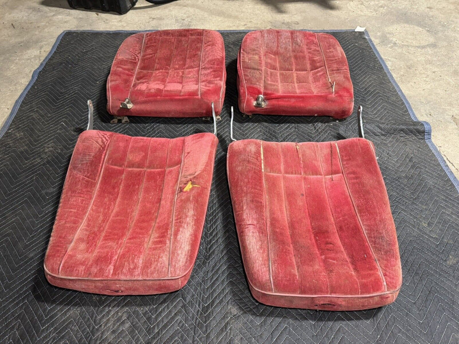 1968-1969 Corvette C3 Front Seat Pair Red w/Tracks & Frame Left Right OEM #3213E