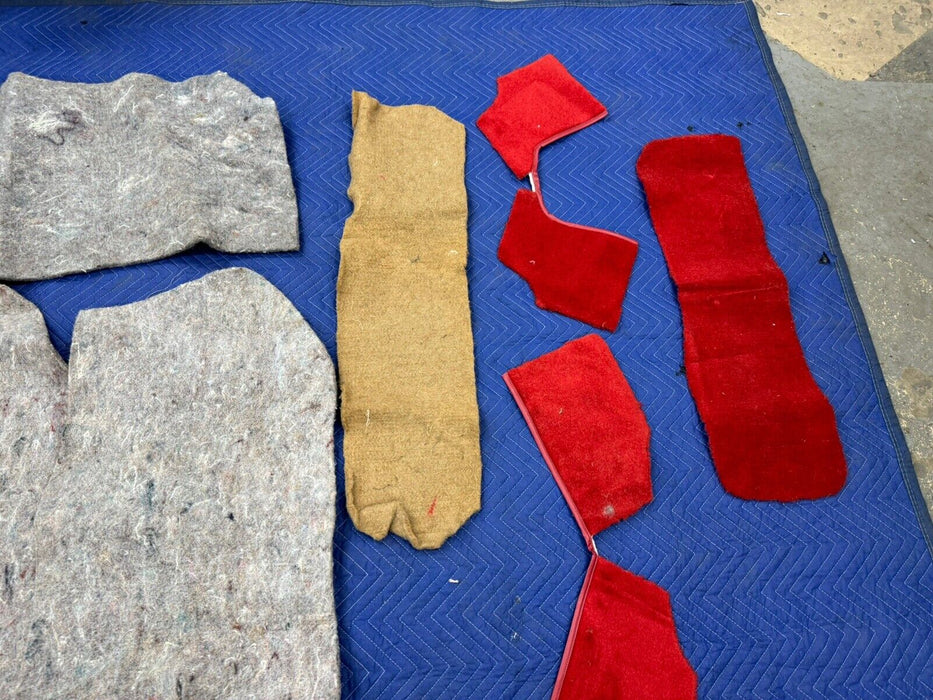 1968-1982 Corvette C2 C3 Carpet Insulation Pads Red Coupe Floor Panel #3248E